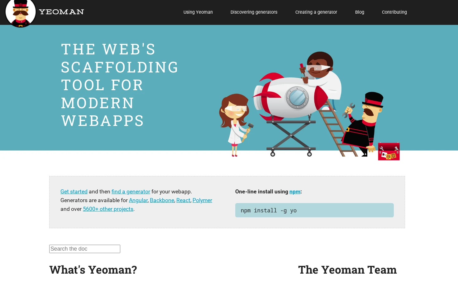 Yeoman 页面快照
